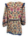 Farm Rio Size Large Pink, Blue, Yellow Viscose Long puff sleeve Floral Romper Pink, Blue, Yellow / Large
