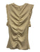 Ulla Johnson Size Medium Beige Cotton Blend Sleeveless Ruched Ruffles Top Beige / Medium