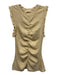 Ulla Johnson Size Medium Beige Cotton Blend Sleeveless Ruched Ruffles Top Beige / Medium