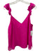 Cami NYC Size Large Fuschia Pink Silk V Neck Ruffle Cap Sleeve Top Fuschia Pink / Large