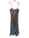 Aqua Size Large Blue & Multi Polyester Spaghetti Strap Floral Pleated Maxi Dress Blue & Multi / Large