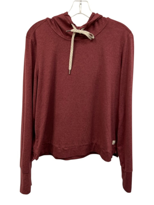 Vuori Size Large Red Long Sleeve Heathered Hood Sweater Red / Large