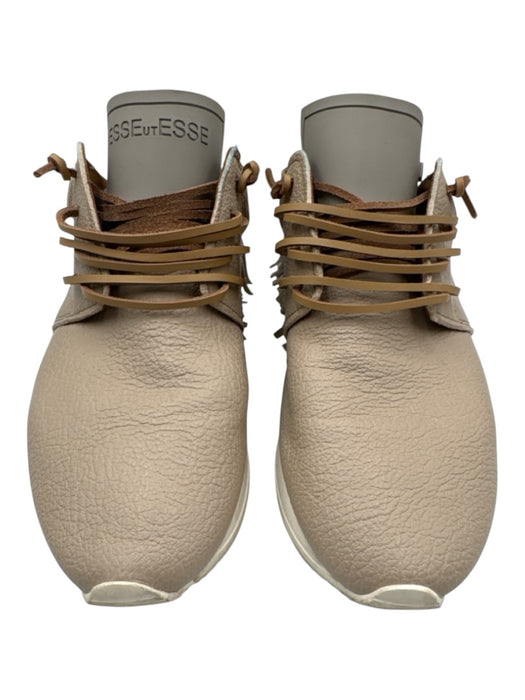 Esse Ut Esse Shoe Size 41 Taupe & Gold Leather Upper Lace Up Snake Skin Sneakers Taupe & Gold / 41