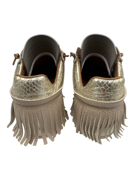 Esse Ut Esse Shoe Size 41 Taupe & Gold Leather Upper Lace Up Snake Skin Sneakers Taupe & Gold / 41