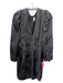 Misa Size 6 Black Viscose & Rayon Floral Jacquard Long Sleeve V Neck Dress Black / 6