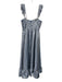 Dessy Collection Size 6 Blue & Gray Polyester Shoulder Straps Floral Maxi Dress Blue & Gray / 6