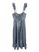 Dessy Collection Size 6 Blue & Gray Polyester Shoulder Straps Floral Maxi Dress Blue & Gray / 6