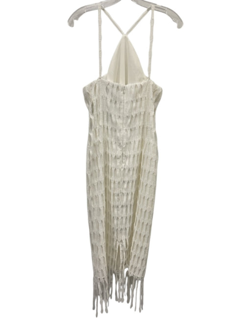Antonio Melani Size 4 White Polyester Blend Lace Overlay Sleeveless Halter Dress White / 4