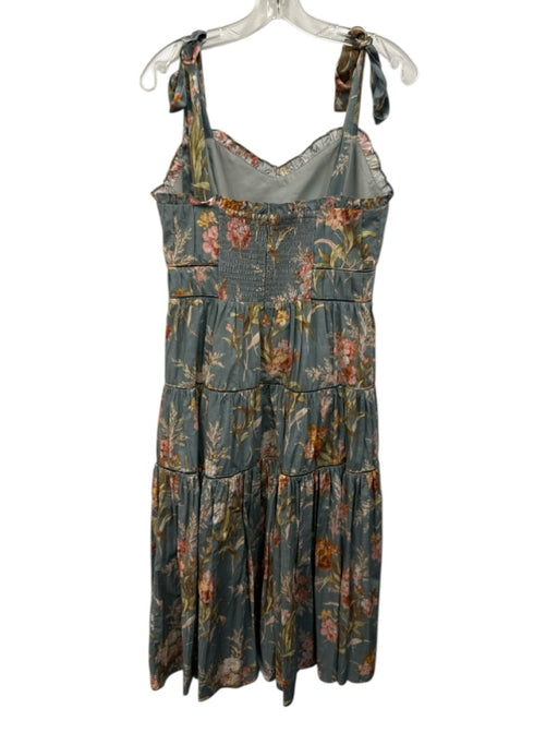 Christy Lynn Size M Gray, Pink & Multi Cotton & Silk Sleeveless Floral Dress Gray, Pink & Multi / M