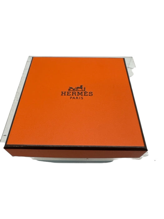 Hermes Silver & Taupe Enamel Palladium Plated Box & Bag inc Bracelet Silver & Taupe