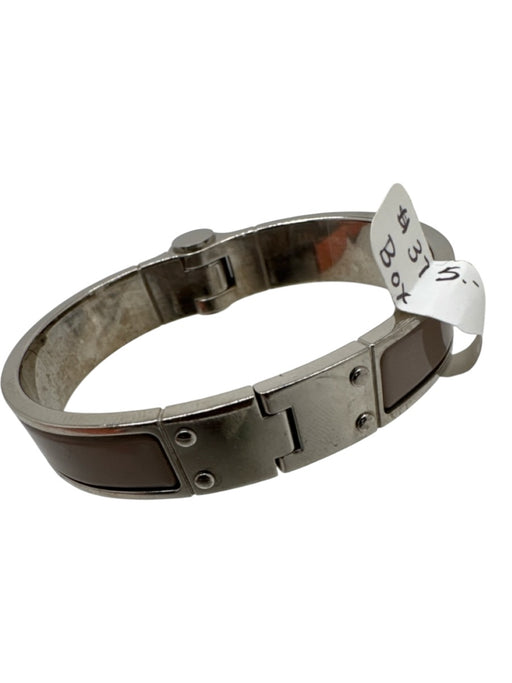 Hermes Silver & Taupe Enamel Palladium Plated Box & Bag inc Bracelet Silver & Taupe