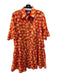 Victoria Dunn Size XS Orange & Pink Cotton Floral Collared Button Up Dress Orange & Pink / XS