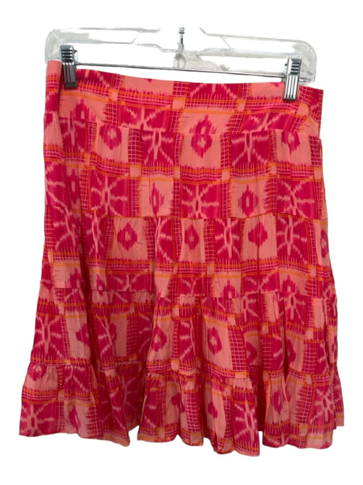 Anthropologie Size M Pink Viscose Stretch Waist Tye Dye Geo Print Skirt Pink / M