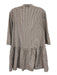 Madewell Size M Brown & White Cotton 3/4 Sleeve Stripe Buttons Knee length Dress Brown & White / M