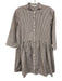 Madewell Size M Brown & White Cotton 3/4 Sleeve Stripe Buttons Knee length Dress Brown & White / M
