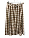 Maeve Size 6 Brown, White, Pink Cotton Side Zip Plaid Midi Belt Skirt Brown, White, Pink / 6
