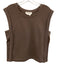 By Anthropologie Size S Taupe Brown Cotton Sleeveless Sweatshirt Top Taupe Brown / S
