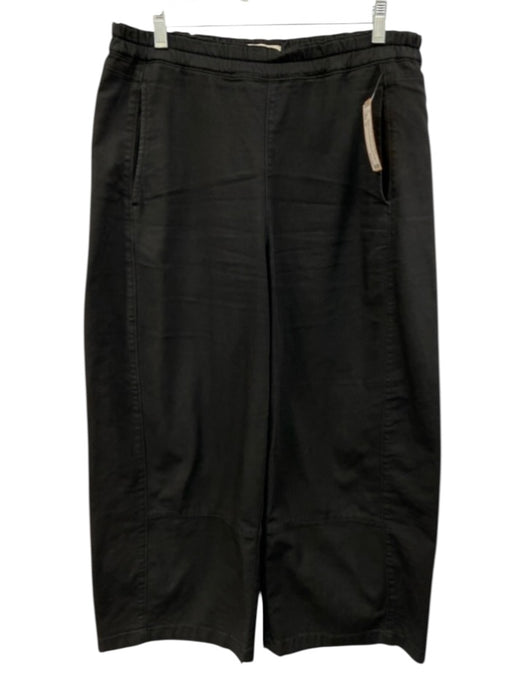 Pilcro Size M Black Cotton Elastic Waist Barrel Leg Wide Leg Pockets Pants Black / M