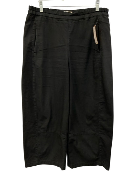 Pilcro Size M Black Cotton Elastic Waist Barrel Leg Wide Leg Pockets Pants Black / M