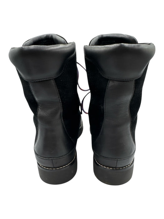 J Crew Shoe Size 9 Black & Purple Leather & Suede Lace Up Gold Hardware Booties Black & Purple / 9