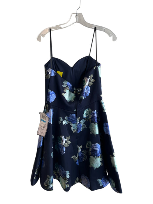 B. Darlin Size 9/10 Navy Polyester Sweetheart Neckline Spaghetti Strap Dress Navy / 9/10