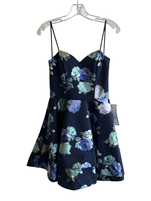 B. Darlin Size 9/10 Navy Polyester Sweetheart Neckline Spaghetti Strap Dress Navy / 9/10