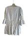 Tyler Boe Size M White Cotton V Neck Trumpet Sleeve Lace Detail Dress White / M