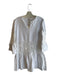 Tyler Boe Size M White Cotton V Neck Trumpet Sleeve Lace Detail Dress White / M