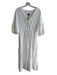 Saks Fifth Avenue Size L White Cotton Gauze V Neck 1/2 sleeve Button Down Dress White / L