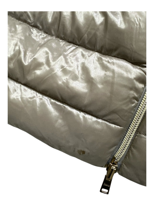 Herno Size M / 42 Taupe & White Polyester Blend 3/4 Sleeve Gold Zipper Jacket Taupe & White / M / 42