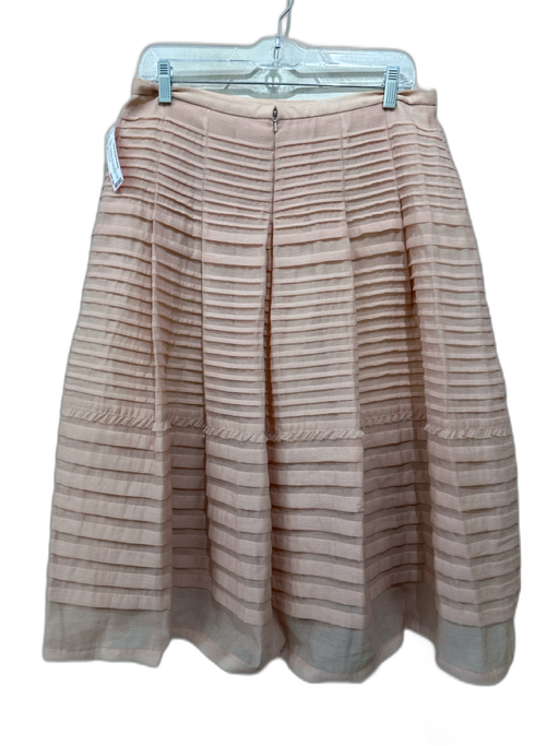 Moulinette Soeurs Size 0 Peach Polyester Horizontal Pleats Back Zip A Line Skirt Peach / 0