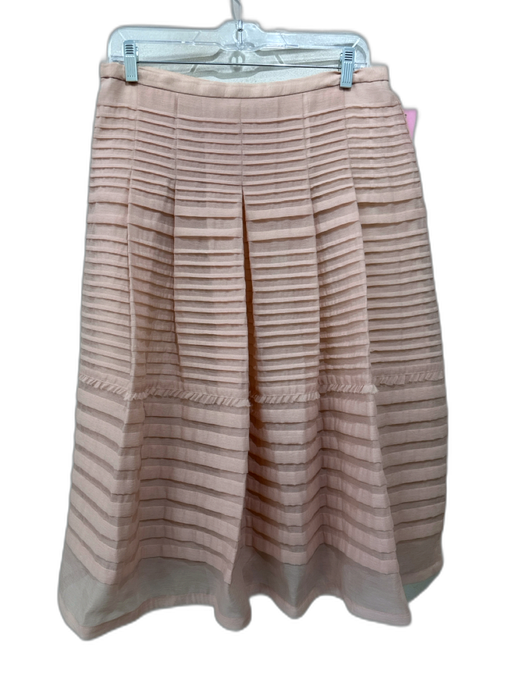 Moulinette Soeurs Size 0 Peach Polyester Horizontal Pleats Back Zip A Line Skirt Peach / 0