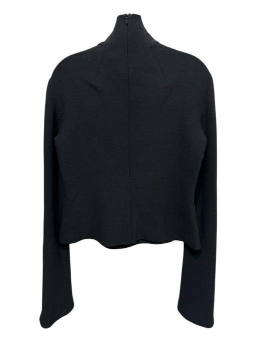 A.W.A.K.E. Mode Size 44 Black Polyester Blend Zip Back Mock Neck Long Sleeve Top Black / 44