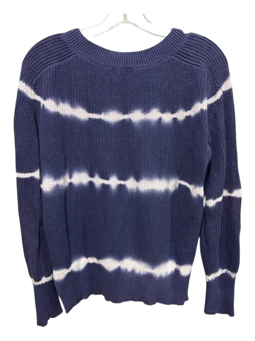 Johnny Was Size Small Purple & White Cotton Tie Dye Ribbed Knit Sweater Purple & White / Small