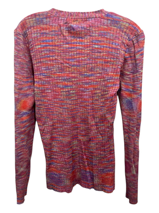 Sundance Size S Pink, Blue, Green Cotton Ribbed Buttondown Abstract Cardigan Pink, Blue, Green / S