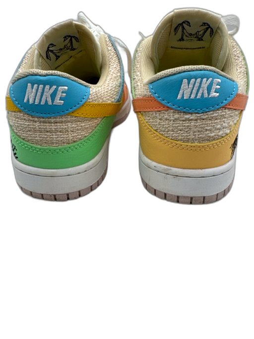 Nike Shoe Size 7 Cream & Multi Leather & Fabric Colorblock Bead Detail Sneakers Cream & Multi / 7