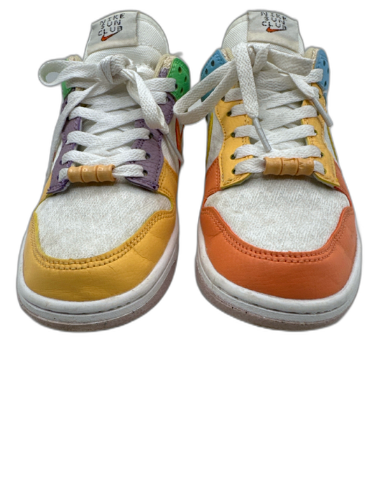 Nike Shoe Size 7 Cream & Multi Leather & Fabric Colorblock Bead Detail Sneakers Cream & Multi / 7
