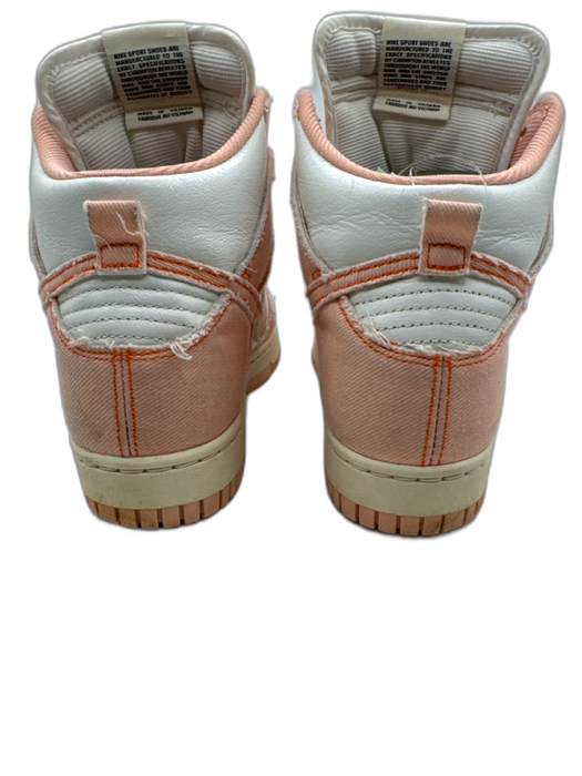 Nike Shoe Size 6.5 White & Orange Leather & Textile Frayed Colorblock Sneakers White & Orange / 6.5