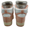 Nike Shoe Size 6.5 White & Orange Leather & Textile Frayed Colorblock Sneakers White & Orange / 6.5