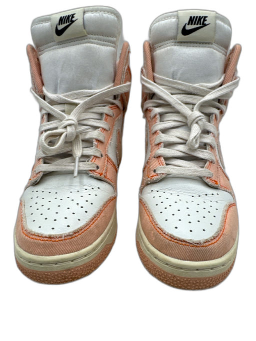Nike Shoe Size 6.5 White & Orange Leather & Textile Frayed Colorblock Sneakers White & Orange / 6.5