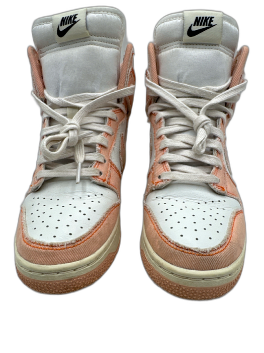 Nike Shoe Size 6.5 White & Orange Leather & Textile Frayed Colorblock Sneakers White & Orange / 6.5