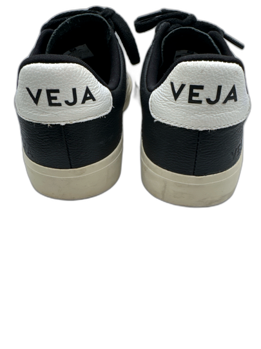 Veja Shoe Size 37.5 Black & Cream Leather Logo Lace Up Low Top Sneakers Black & Cream / 37.5