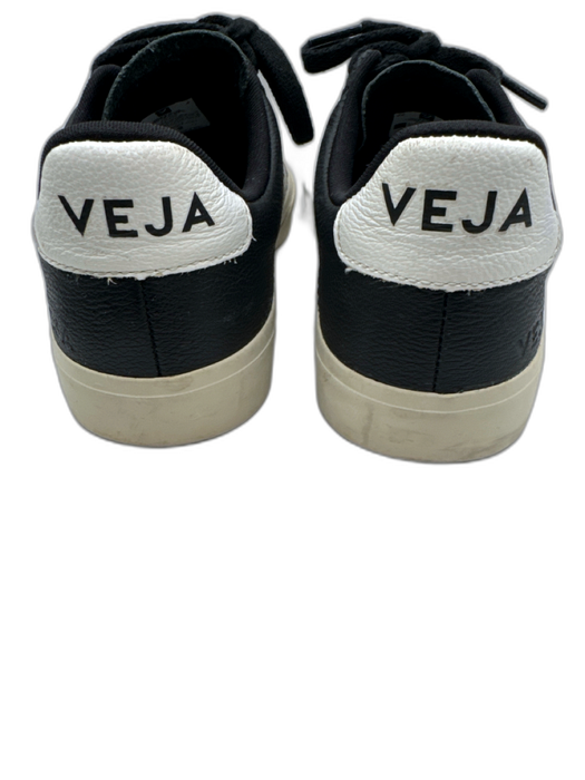 Veja Shoe Size 37.5 Black & Cream Leather Logo Lace Up Low Top Sneakers Black & Cream / 37.5