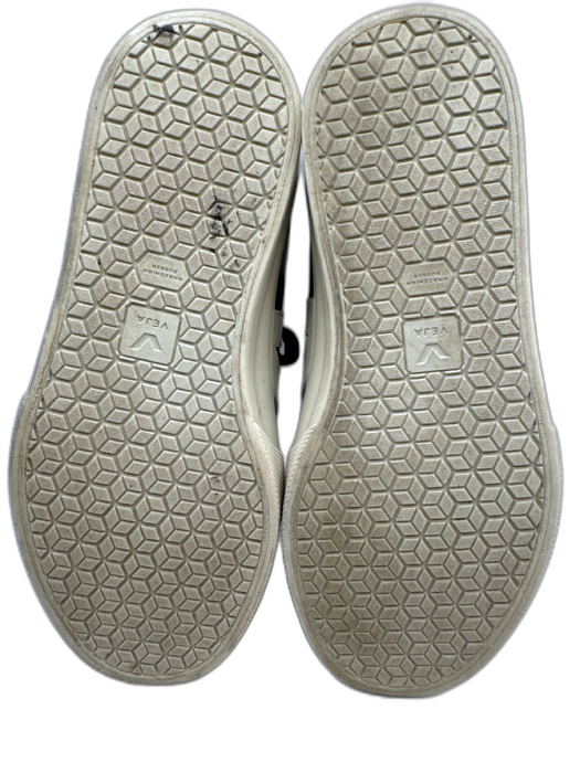 Veja Shoe Size 37.5 Black & Cream Leather Logo Lace Up Low Top Sneakers Black & Cream / 37.5