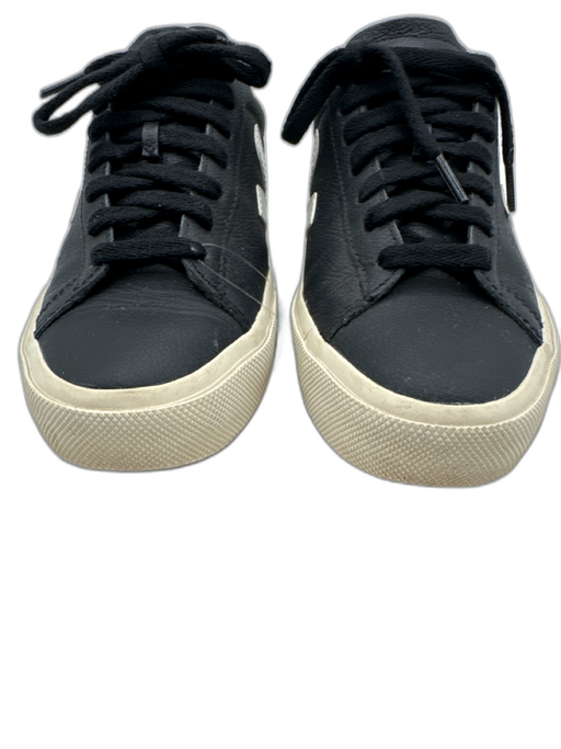 Veja Shoe Size 37.5 Black & Cream Leather Logo Lace Up Low Top Sneakers Black & Cream / 37.5