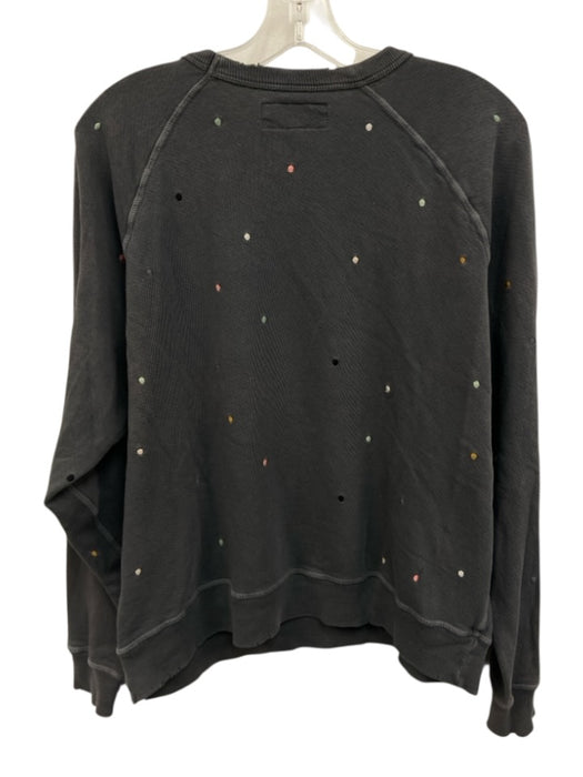 The Great Size 1 Gray & multi Cotton Embroidered Polka Dot Crewneck Sweater Gray & multi / 1