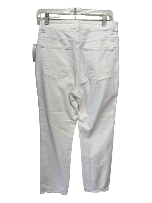 DL 1961 Size 28 White Cotton Denim Button & Zip Straight Leg Raw Hem Jeans White / 28