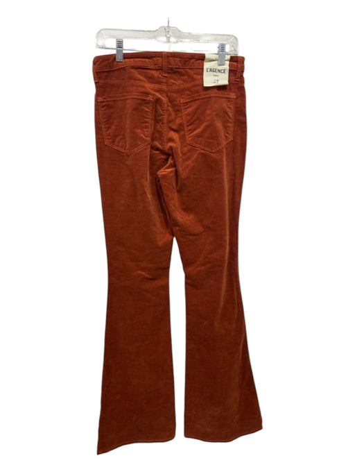 L'agence Size 29 Dark Orange Cotton Blend Velvet Mid Rise Wide Leg Tall Pants Dark Orange / 29