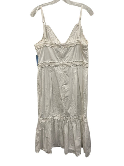Lovers + Friends Size XL White Cotton Blend Sleeveless Lace Trim Voile Dress White / XL