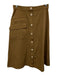 Pearl by Lela Rose Size 8 Camel Cotton & Viscose Front Button Front Pocket Skirt Camel / 8